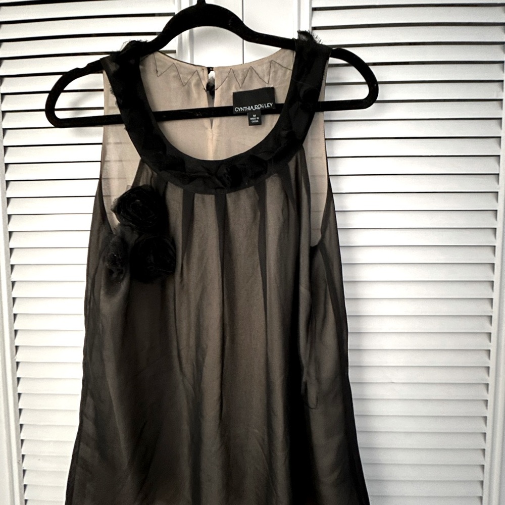 Women's Cynthia Rowley Sheer Layered Rose Slik Blouse Size M